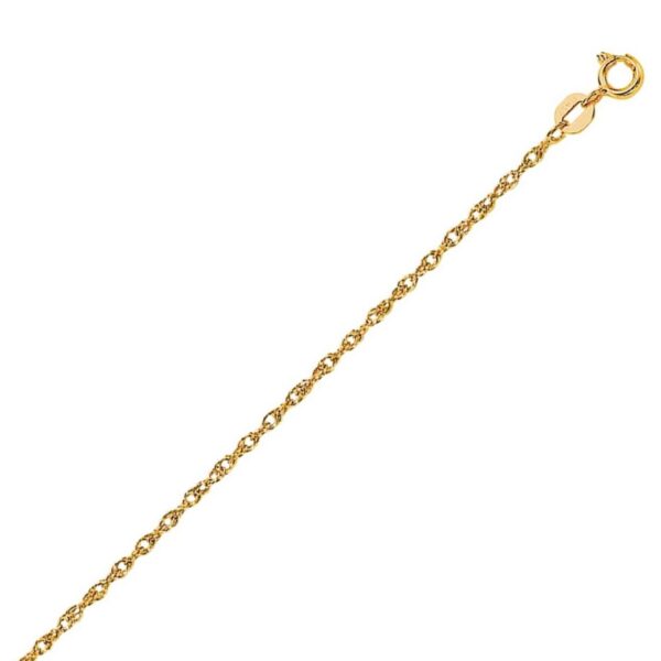 14k Yellow Gold Machine Rope Chain (1.00 mm)