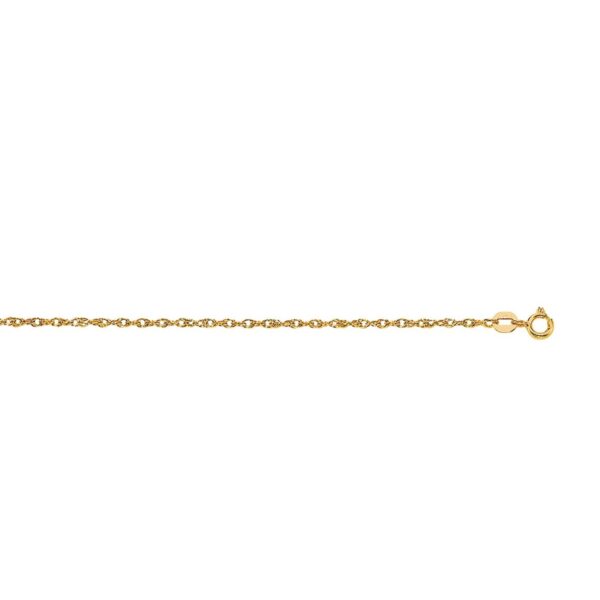 14k Yellow Gold Machine Rope Chain (1.00 mm) - alternate view 2