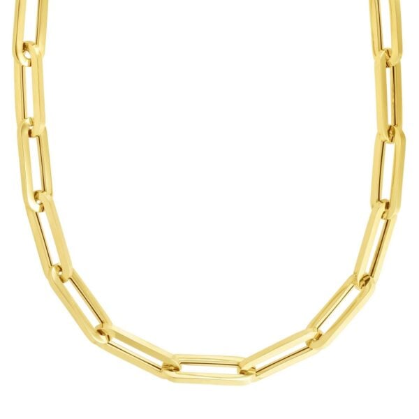 14k Yellow Gold Extra Wide Paperclip Chain Necklace - alternate view 2