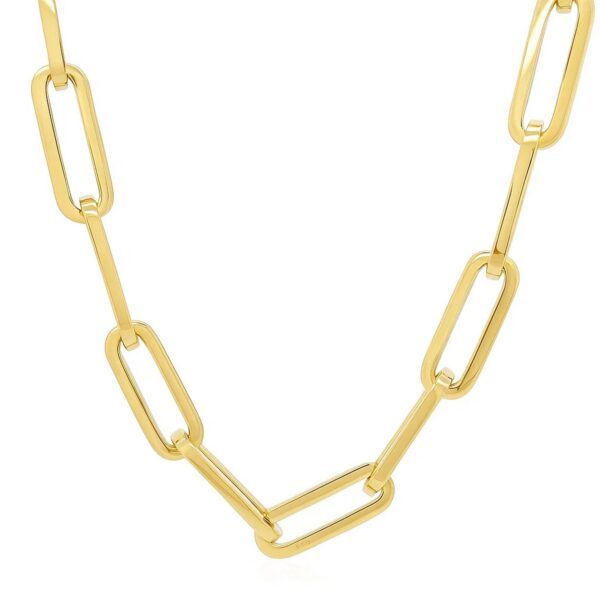 14k Yellow Gold Extra Wide Paperclip Chain Necklace - alternate view 3