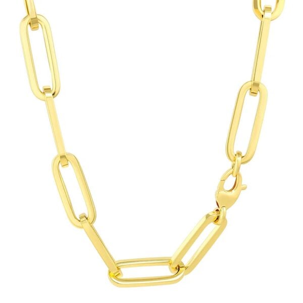 14k Yellow Gold Extra Wide Paperclip Chain Necklace - alternate view 4