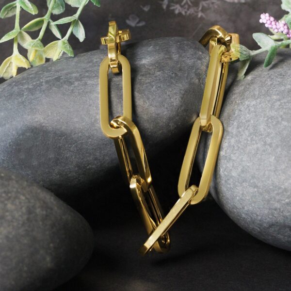 14k Yellow Gold Extra Wide Paperclip Chain Necklace - alternate view 5