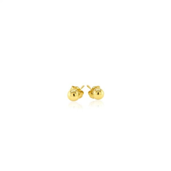 10k Yellow Gold Ball Style Stud Earrings (4mm) - alternate view 2