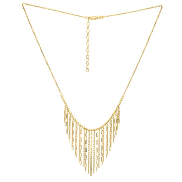 Graduated Fringe Necklace in 14K Yellow Gold - alternate view 2