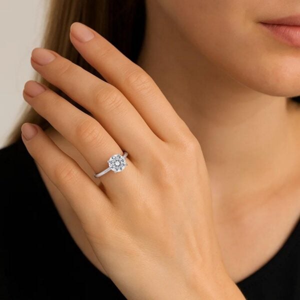2 Carat Round Lab Grown IGI G/VS1 Diamond Solitaire Ring in 10K White Gold - alternate view 5