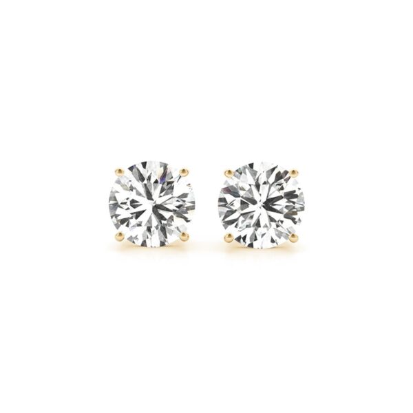 4 cttw Certified IGI Lab Grown Round Diamond Earrings 14k Yellow Gold (G/VS2)