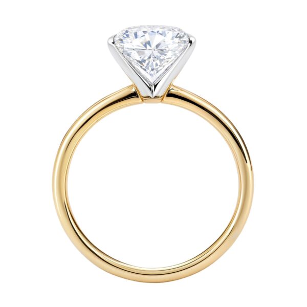 2 Carat Oval Lab Grown IGI G/VS1 Diamond Solitaire Ring in 14K Yellow Gold - alternate view 3