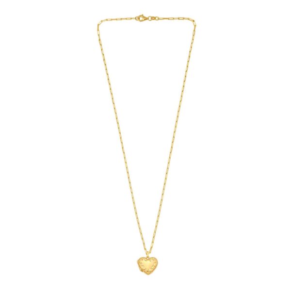 Sterling Silver Gold Plated Heart Locket Necklace - alternate view 2