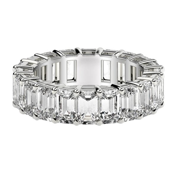 Emerald Cut Lab Grown Diamond Eternity Ring in 14k White Gold (7 cttw FG/VS2) - F-G - alternate view 2