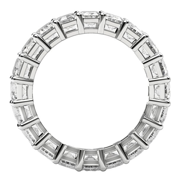 Emerald Cut Lab Grown Diamond Eternity Ring in 14k White Gold (7 cttw FG/VS2) - F-G - alternate view 3