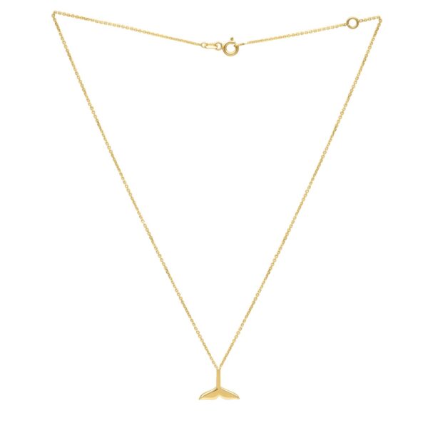 Whale Tail Necklace in 14K Yellow Gold - alternate view 2