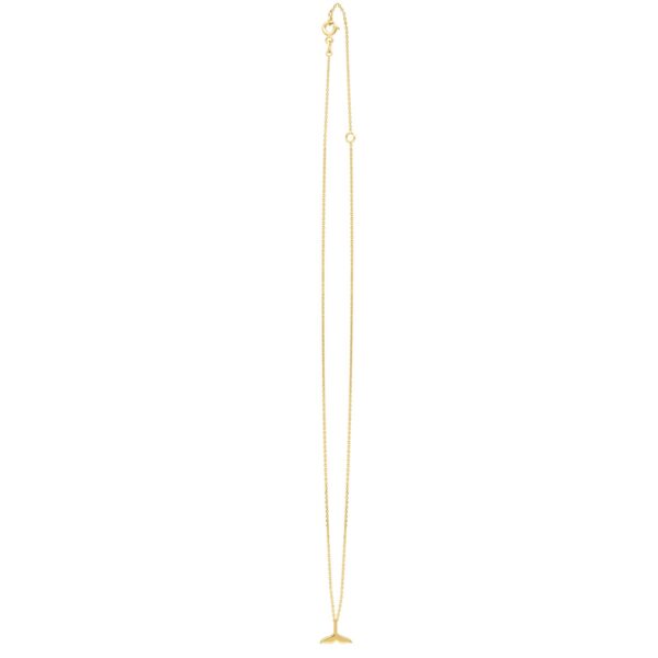 Whale Tail Necklace in 14K Yellow Gold - alternate view 3