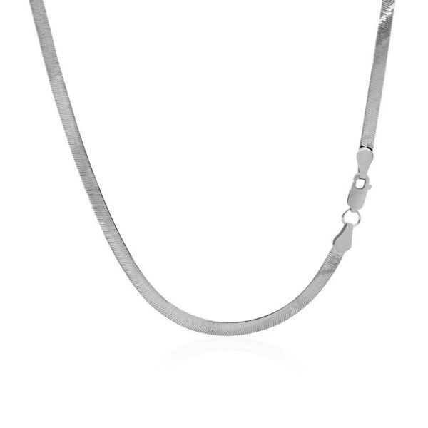 14k White Gold Super Flex Herringbone Chain (2.80 mm) - alternate view 3