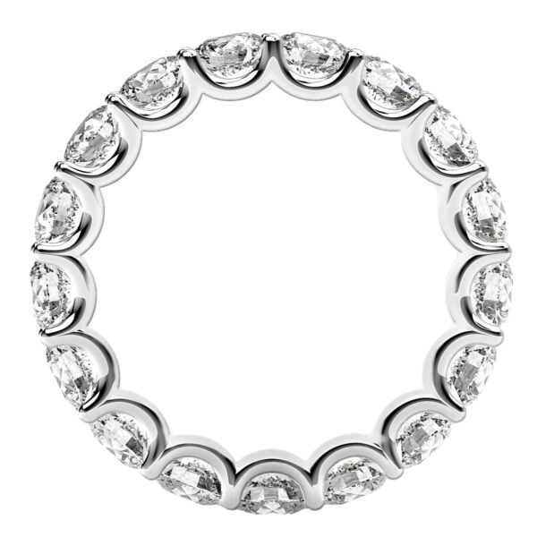 Round Cut Lab Grown Diamond Eternity Ring in 14k White Gold (3 cttw FG/VS2) - F-G - alternate view 3