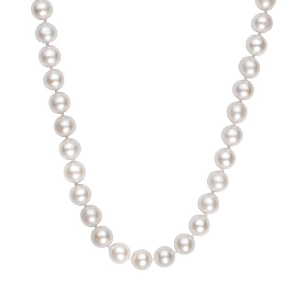 Pearl Necklace with Ball Clasp in 14K Yellow Gold