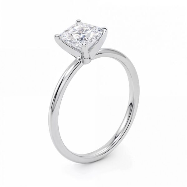 1.50Ct Princess Lab Grown IGI G/VS1 Diamond Ring in 10K White Gold - alternate view 2