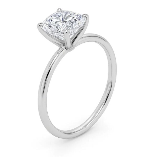 2 Carat Cushion Lab Grown IGI G/VS1 Diamond Solitaire Ring in 14K White Gold - alternate view 2