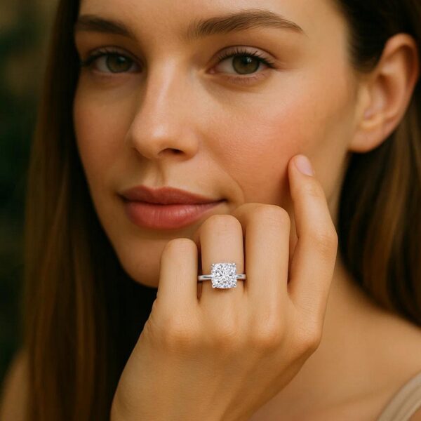2 Carat Cushion Lab Grown IGI G/VS1 Diamond Solitaire Ring in 14K White Gold - alternate view 5