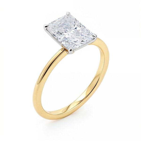 2 Carat Radiant Lab Grown IGI G/VS1 Diamond Solitaire Ring in 14K Yellow Gold - alternate view 2