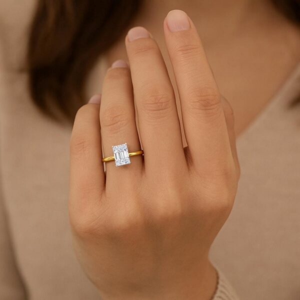2 Carat Radiant Lab Grown IGI G/VS1 Diamond Solitaire Ring in 14K Yellow Gold - alternate view 5