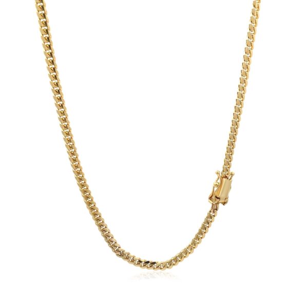 10k Yellow Gold Classic Solid Miami Cuban Chain (3.20 mm) - alternate view 3