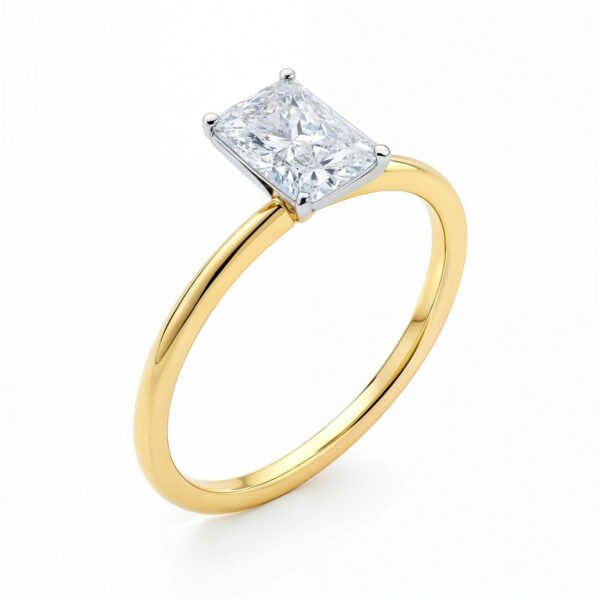 1 Carat Radiant Lab Grown IGI G/VS1 Diamond Solitaire Ring in 10K Yellow Gold - alternate view 2