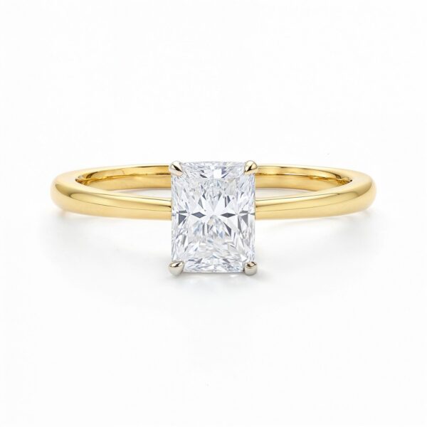 1 Carat Radiant Lab Grown IGI G/VS1 Diamond Solitaire Ring in 10K Yellow Gold - alternate view 3