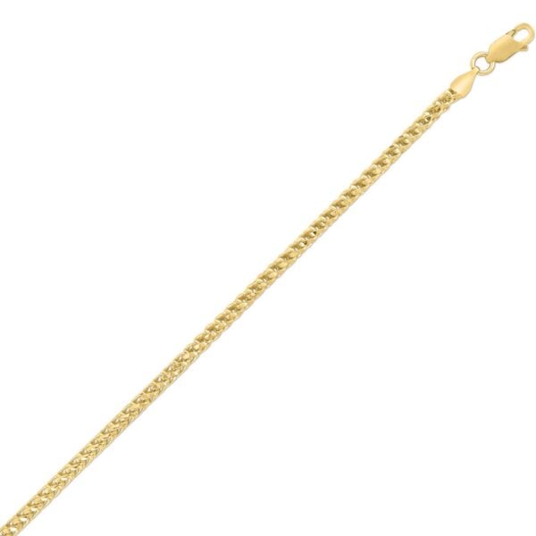 Sterling Silver Yellow Gold Plated Diamond Cut Franco Chain (3.80 mm)