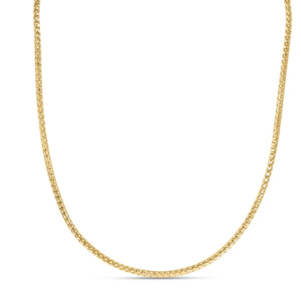 Sterling Silver Yellow Gold Plated Diamond Cut Franco Chain (3.80 mm) - alternate view 2