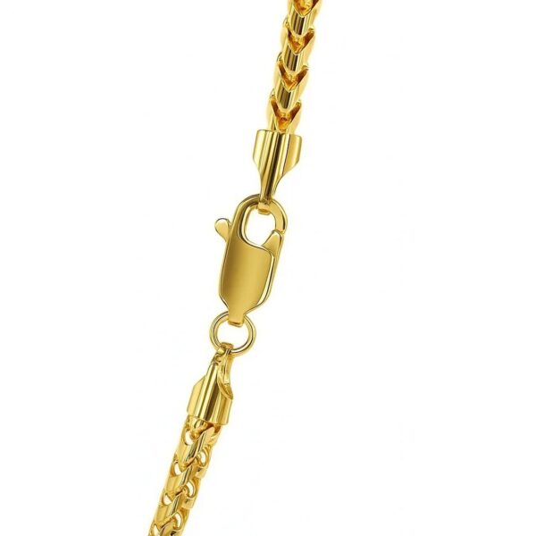 Sterling Silver Yellow Gold Plated Diamond Cut Franco Chain (3.80 mm) - alternate view 5