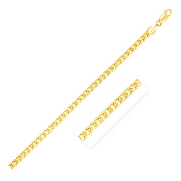 14k Yellow Solid Gold Diamond Cut Round Franco Chain (4.60 mm) - Yellow Gold