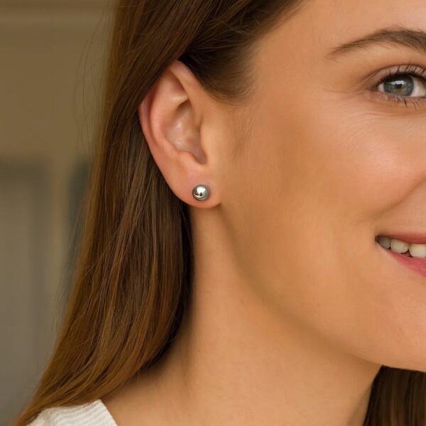 Sterling Silver Ball Stud Earrings (7.00 mm) - alternate view 4