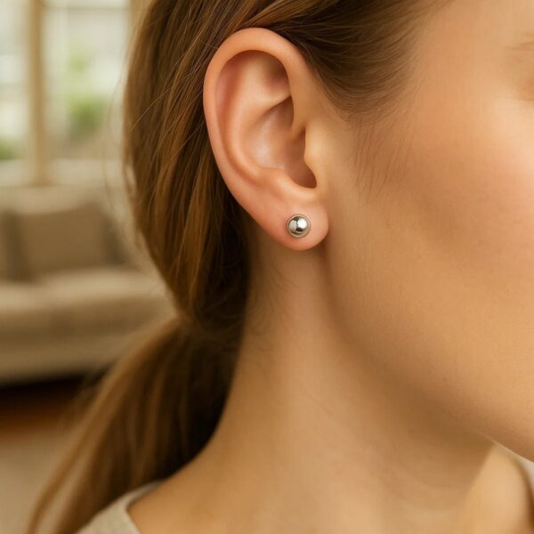 Sterling Silver Ball Stud Earrings (7.00 mm) - alternate view 5