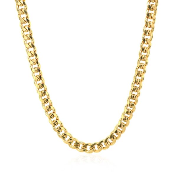 10k Yellow Gold Miami Cuban Semi Solid Chain (4.50 mm) - alternate view 2