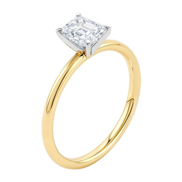 1 Carat Emerald Lab Grown IGI G/VS1 Diamond Solitaire Ring in 10K Yellow Gold - alternate view 2