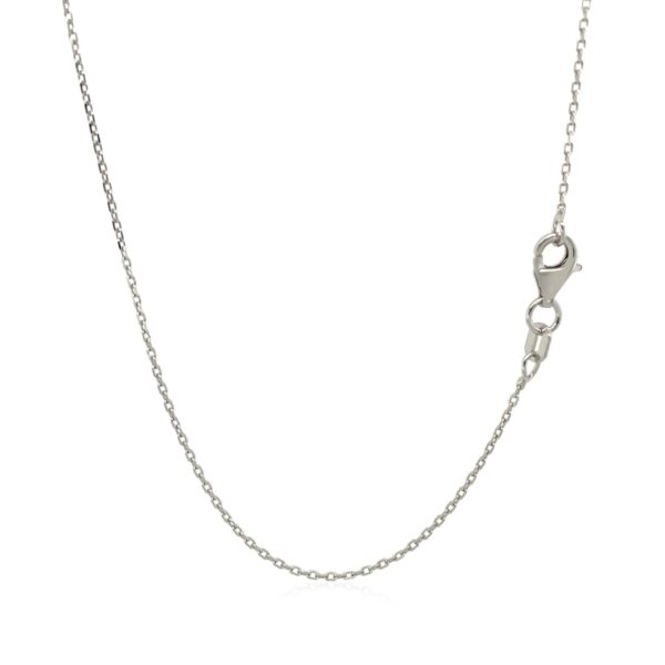 18k White Gold Diamond Cut Cable Link Chain (0.80 mm) - alternate view 3