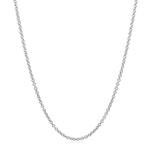 Sterling Silver Rhodium Plated Round Cable Chain (1.50 mm) - alternate view 2