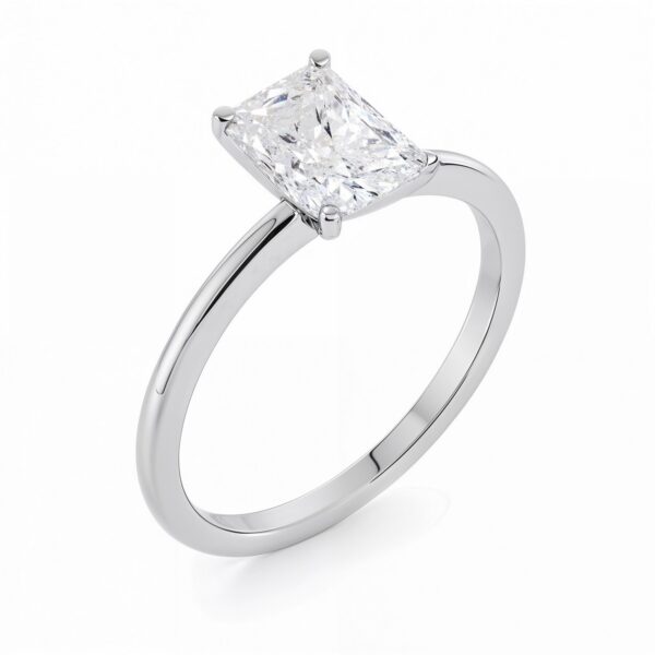 2 Carat Radiant Lab Grown IGI G/VS1 Diamond Solitaire Ring in 10K White Gold - alternate view 2