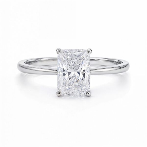 2 Carat Radiant Lab Grown IGI G/VS1 Diamond Solitaire Ring in 10K White Gold - alternate view 3