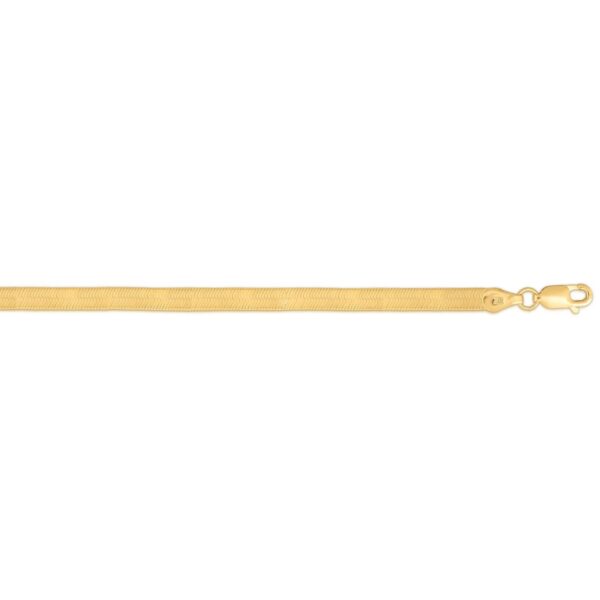 Sterling Silver Yellow Gold Plated Imperial Herringbone Chain (4.20 mm) - alternate view 3