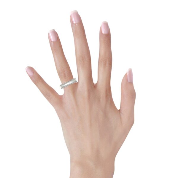 Emerald Cut Lab Grown Diamond Eternity Ring in 14k White Gold (6 cttw FG/VS2) - F-G - alternate view 5