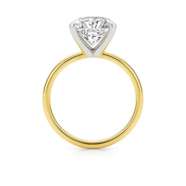 5 Carat Emerald Lab Grown IGI G/VS1 Diamond Solitaire Ring in 10K Yellow Gold - alternate view 4