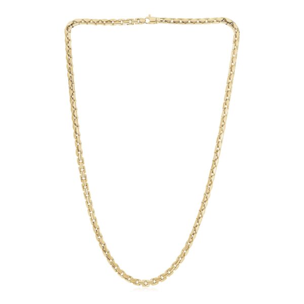 14k Yellow Gold High Polish Mens Fancy Box Necklace (5.0mm) - Two-Tone Gold