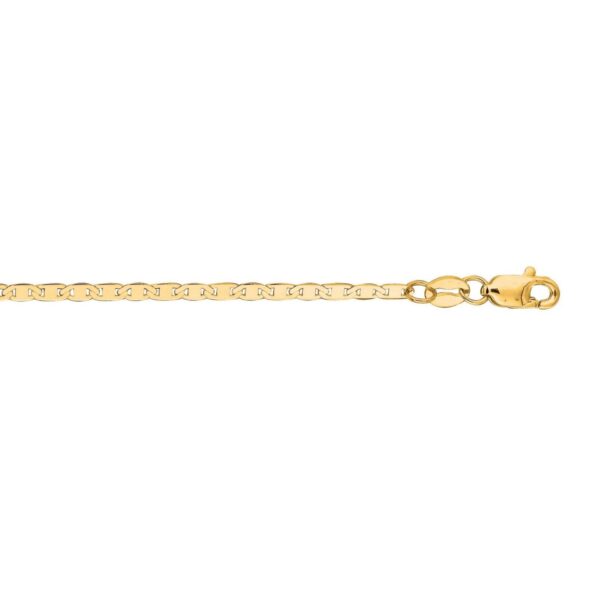 14k Yellow Gold Mariner Link Anklet 1.7mm - alternate view 4