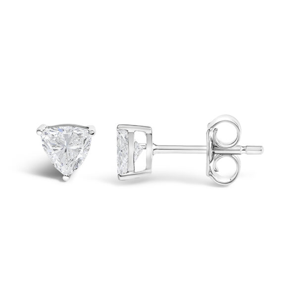 14K White Gold 1/2 Cttw Lab Grown Trillion Cut Solitaire Diamond Stud Earrings - alternate view 3