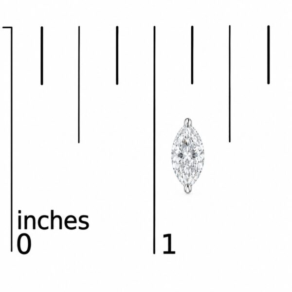 14K White Gold 1/4 Cttw Lab Grown Marquise Diamond Solitaire Stud Earrings - alternate view 4