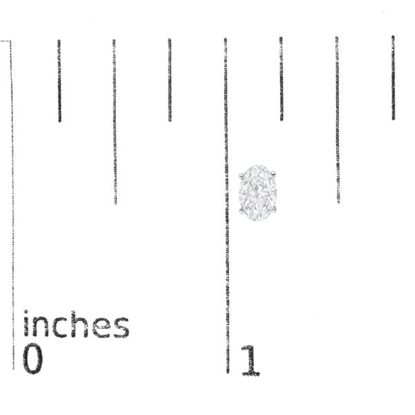 14K White Gold 1.00 Cttw Lab Grown Oval Solitaire Diamond Stud Earrings - alternate view 4