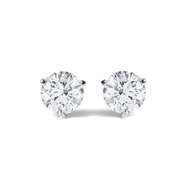 14K White Gold 1.00 Cttw Lab Grown Diamond Martini Set Round Solitaire Stud Earrings