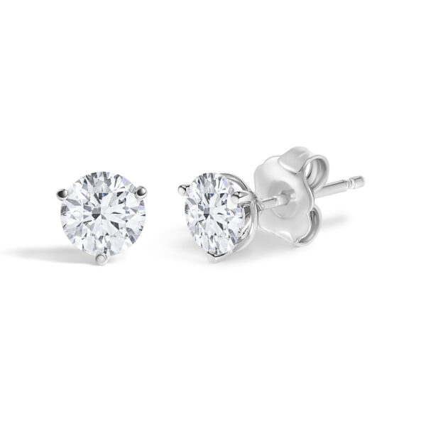 14K White Gold 1.00 Cttw Lab Grown Diamond Martini Set Round Solitaire Stud Earrings - alternate view 2