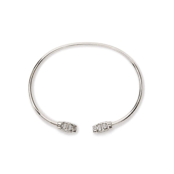 .925 Sterling Silver Diamond Accent Star Flexy Open Bangle Bracelet - alternate view 3
